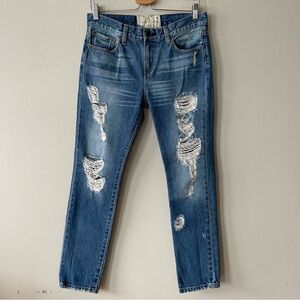 Free People Distressed Skinny Jeans - Size: 27